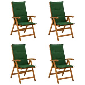 vidaXL Chaises de jardin inclinables 4 pc Naturel Bois d'Acacia Massif