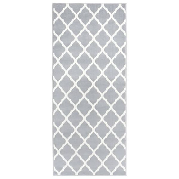 vidaXL Tapis BCF Gris et blanc 100x300 cm