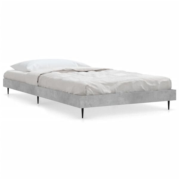 vidaXL Cadre de lit sans matelas gris b&eacute;ton 90x200 cm