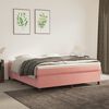 vidaXL Sommier &agrave; lattes de lit avec matelas Rose 160x200 cm Velours