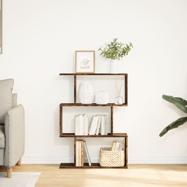 vidaXL &Eacute;tag&egrave;re s&eacute;paratrice de pi&egrave;ce &agrave; 3 niveaux ch&ecirc;ne fum&eacute; 70x24x97 cm