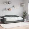 vidaXL Lit de jour avec matelas gris fonc&eacute; 100x200 cm tissu