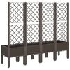 vidaXL Jardinière avec treillis marron 160x40x142 cm PP