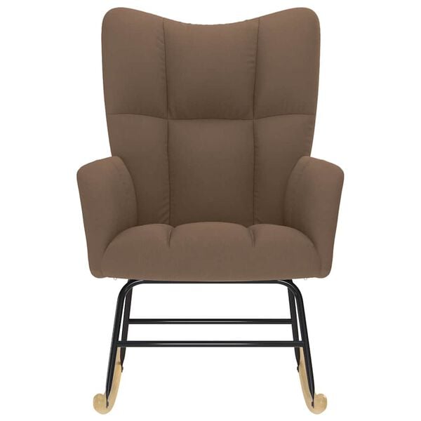 vidaXL Chaise à bascule Marron Tissu