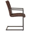 vidaXL Chaises &agrave; manger cantilever lot de 2 marron cuir v&eacute;ritable