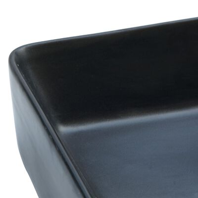 vidaXL Vasque à poser noir rectangulaire 46x35,5x13 cm céramique