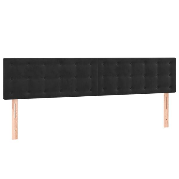 vidaXL T&ecirc;tes de lit 2 pcs Noir 100x5x78/88 cm Velours