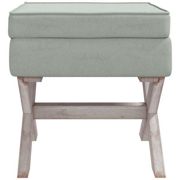 vidaXL Tabouret de rangement Gris clair 45x45x49 cm Velours