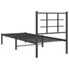 vidaXL Cadre de lit m&eacute;tal sans matelas avec t&ecirc;te de lit noir 75x190 cm