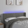 vidaXL T&ecirc;te de lit &agrave; LED Gris clair 147x16x78/88 cm Velours