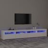 vidaXL Meuble TV avec lumières LED Blanc 240x35x40 cm