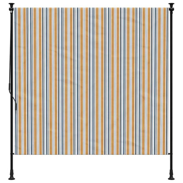 vidaXL Store roulant d'extérieur jaune et blanc 150x270 cm tissu acier