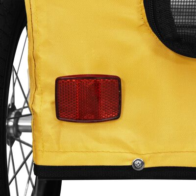 vidaXL Remorque de vélo pour animaux de compagnie jaune