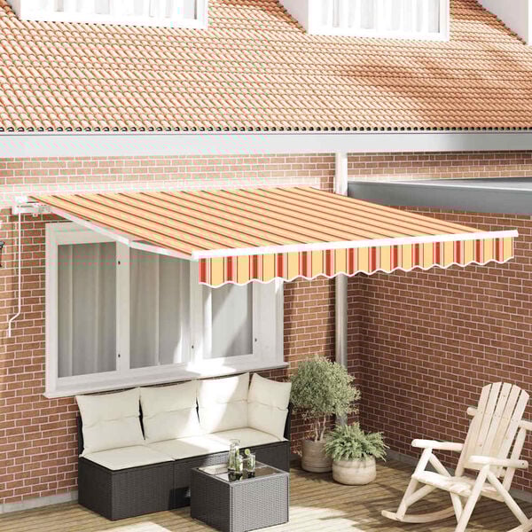 vidaXL Auvent R&eacute;tractable Jaune et Orange 300 x 250 cm