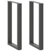 vidaXL Pieds de table de bar en U 2 pi&egrave;ces Anthracite 40 x (90-91) cm Acier