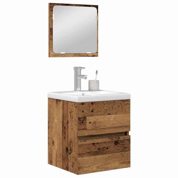 vidaXL Ensemble de mobilier de salle de bain avec tiroir 2 pcs
