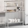 vidaXL Table de travail de cuisine avec &eacute;tag&egrave;re 110x55x150 cm inox