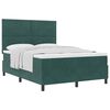 vidaXL Lit &agrave; ressorts avec matelas Vert fonc&eacute; 140 x 200 cm Velours