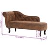 vidaXL Chaise longue Marron Similicuir daim