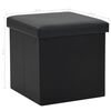 vidaXL Tabouret de rangement pliable Noir Similicuir