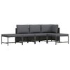vidaXL Salon de jardin 5 pcs avec coussins Gris R&eacute;sine tress&eacute;e