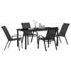vidaXL Ensemble de salle &agrave; manger pour jardin 5 pcs Noir