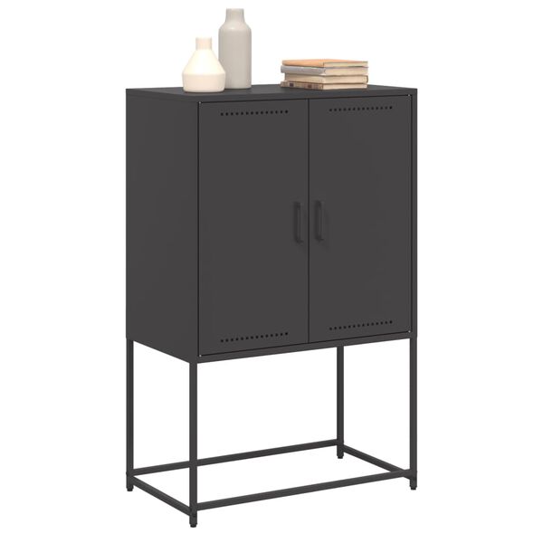 vidaXL Buffet haut noir 68,5x38,5x107 cm acier