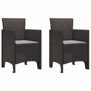 vidaXL Chaise de jardin 2 pc Marron Polypropyl&egrave;ne