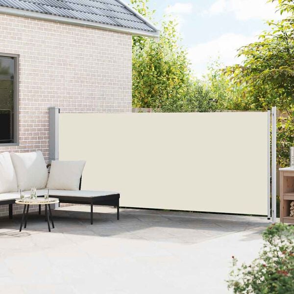 vidaXL Auvent lat&eacute;ral r&eacute;tractable de patio 600x160 cm cr&egrave;me