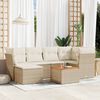 vidaXL Salon de jardin avec coussins 7 pcs beige r&eacute;sine tress&eacute;e