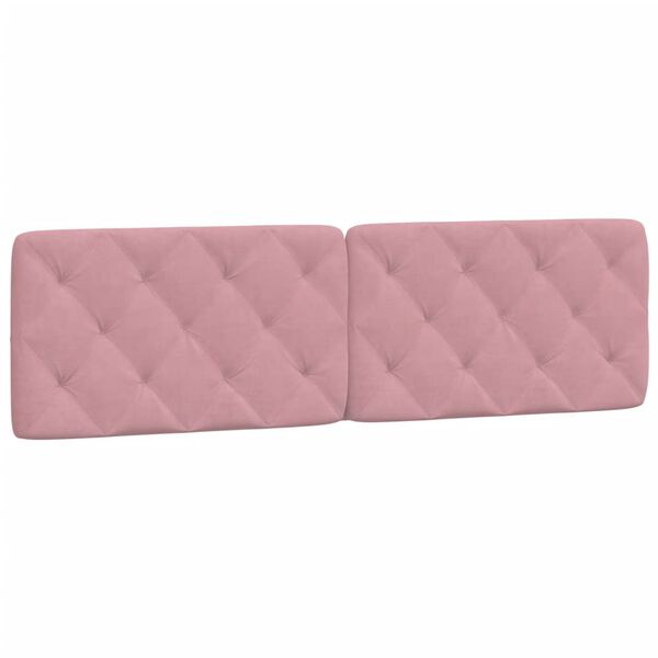 vidaXL Coussin de t&ecirc;te de lit rose 180 cm velours