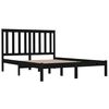 vidaXL Cadre de lit sans matelas noir bois massif 140x190 cm