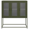 vidaXL Buffet vert olive 100,5x39x107 cm acier laminé à froid