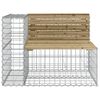 vidaXL Banc de jardin design gabion 92x71x65,5cm bois de pin imprégné