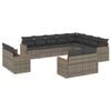 vidaXL Salon de jardin avec coussins 12 pcs gris r&eacute;sine tress&eacute;e