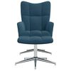 vidaXL Chaise de relaxation avec tabouret Bleu Velours