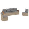 vidaXL Salon de jardin avec coussins 6 pcs beige r&eacute;sine tress&eacute;e