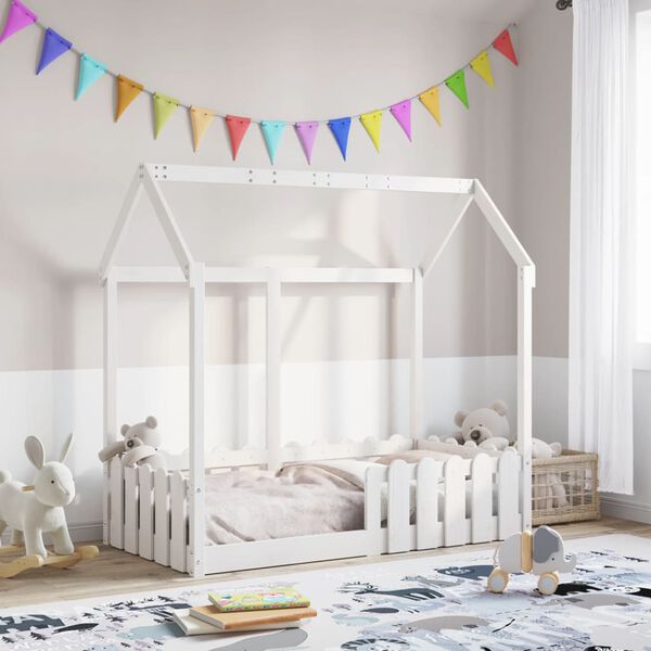 vidaXL Cadre de lit d'enfants forme de maison sans matelas 70x140 cm