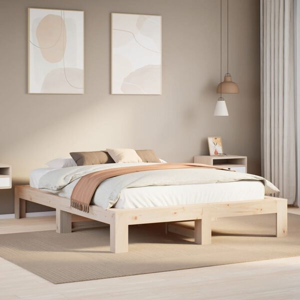 vidaXL Cadre de lit sans matelas 140x200 cm bois massif de pin