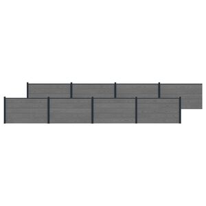 vidaXL Panneau de cl&ocirc;ture 8 pcs WPC et Aluminium Gris