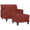 vidaXL Fauteuil avec repose-pied Rouge bordeaux 60 cm Similicuir
