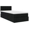 vidaXL Lit ottoman avec matelas noir 90x200 cm tissu