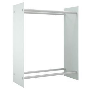 vidaXL Portant de bois de chauffage Blanc 80x35x100 cm Verre tremp&eacute;