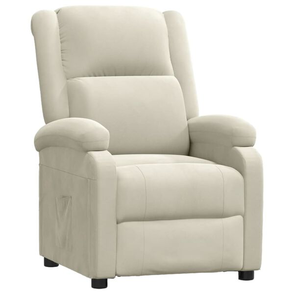 vidaXL Fauteuil inclinable Cr&egrave;me Velours