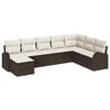 vidaXL Ensemble de Canap&eacute;s 8 pc Marron et blanc polyrotin