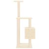 vidaXL Arbre &agrave; chat avec griffoirs en sisal Cr&egrave;me 104 cm