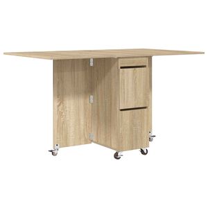 vidaXL Table &agrave; d&icirc;ner 140 x 80 x 77 cm Bois d'ing&eacute;nierie Ch&ecirc;ne Sonoma
