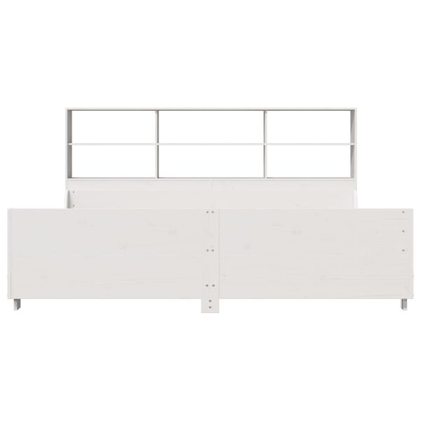 vidaXL Lit biblioth&egrave;que sans matelas blanc 180x200 cm bois massif