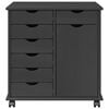 vidaXL Cabinet roulant Gris 63,5 x 39 x 65,5 cm Bois de Pin Massif