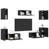 vidaXL Ensemble meuble TV 7 pcs Ch&ecirc;ne noir Bois d'ing&eacute;nierie